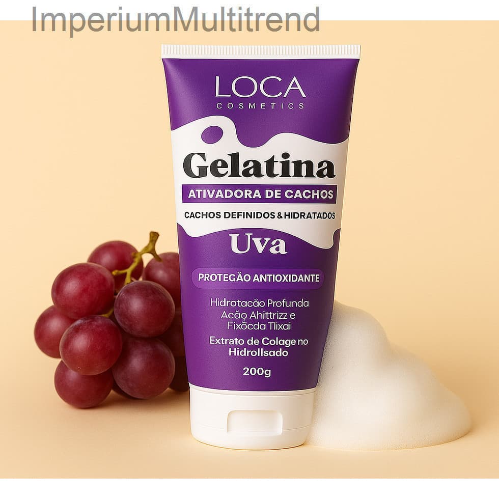 Gelatina Ativadora de Cachos Uva – Proteção Antioxidante 200g | Loca CosmeticsH09T