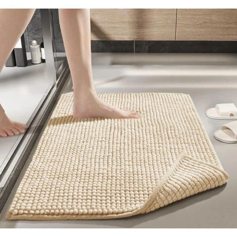 Tapete de banheiro bolinha microfibra absorvente antiderrapante