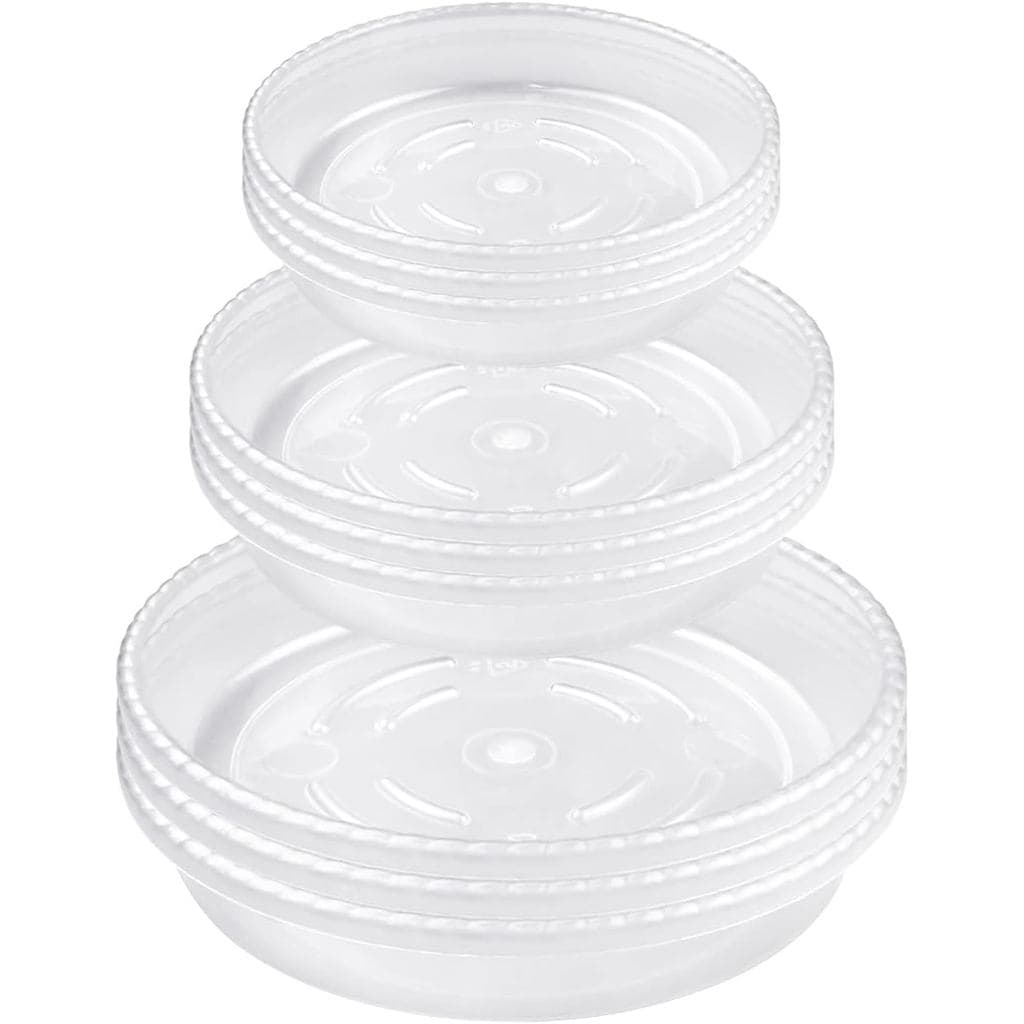 yuntop 9 Pack Clear Plastic Plant Saucer, Durable Plant Trays Flower Pot Saucer Plant Container Accessories for In