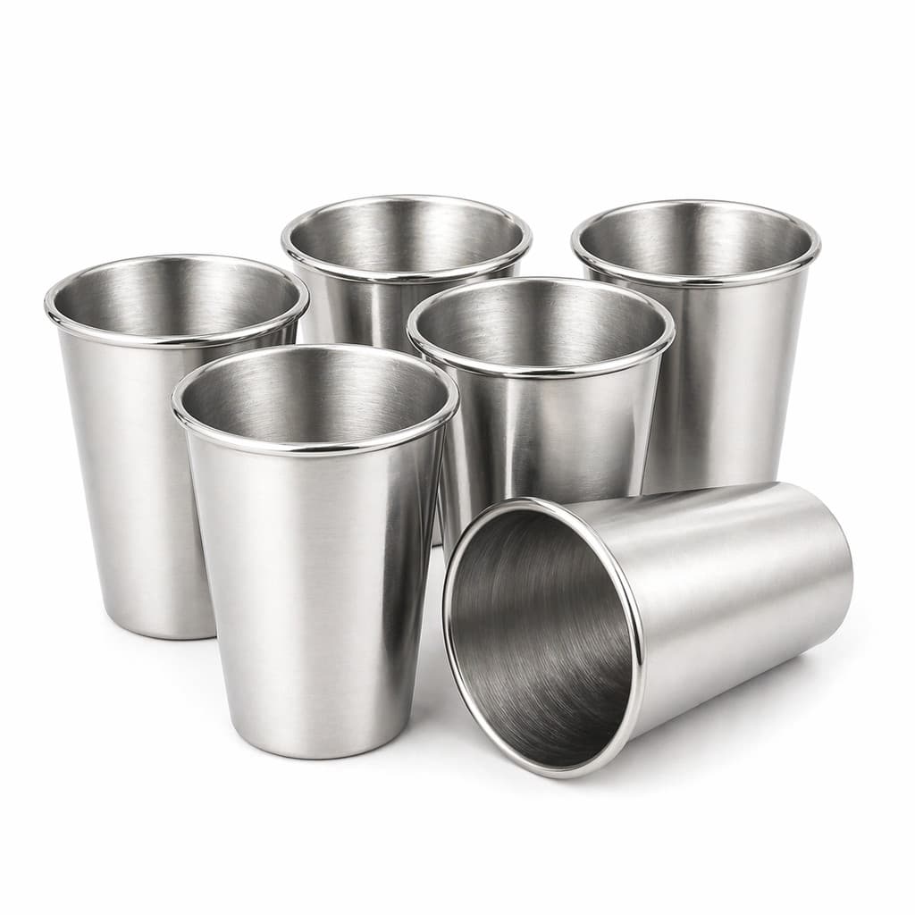 Jogo Copo Caneca de Alumínio 300ml Reforçado Leve Durável Reutilizável Água Suco Cerveja Chopp