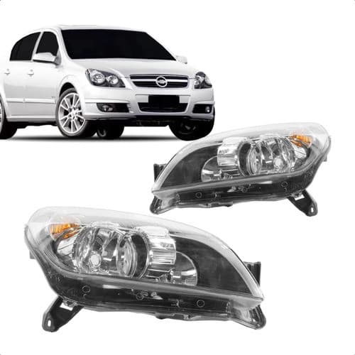Par Farol Vectra 2006 2007 2008 Fume Anel Cromado Manual Amb