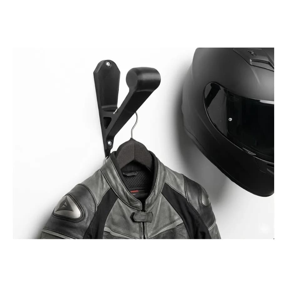 Suporte De Parede Capacete Moto Ciclismo Mochila Jaqueta Cabideiro Garagem Organizador Preto
