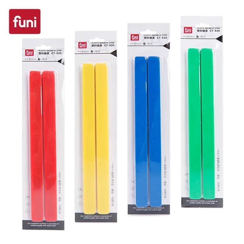 Funi tira magnética de plástico 20/30cm escritório quadro branco ímã ímã de tira longa ímã 2 pacote resina ABS