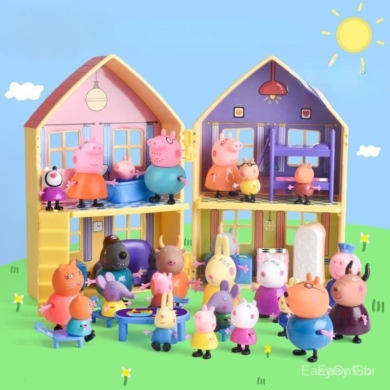 4 Pcs/14 Conjunto De Bonecas De Porco/Família Vovó/Trolope/Professores/George Peppa Pig piggy
