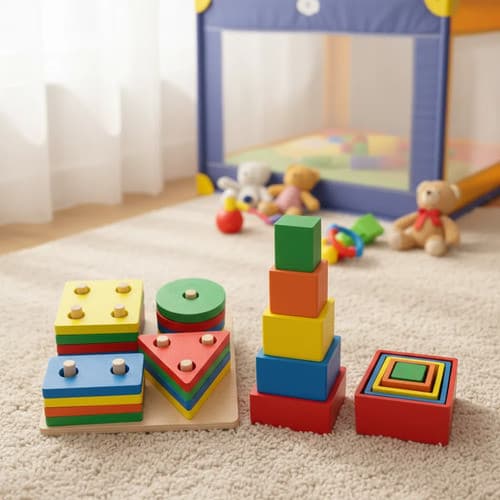 Kit 3 Brinquedos Pedagógico Montessori Cubo Encaixe Prancha Seleção Madeira Colorido Infantil