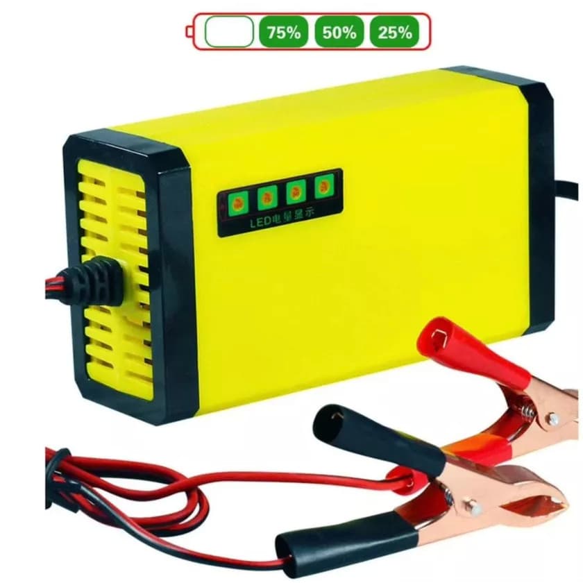Carregador de Bateria carro E Motos 12v Inteligente 2Ah Bivolt Proteção contra Polaridade Circuito