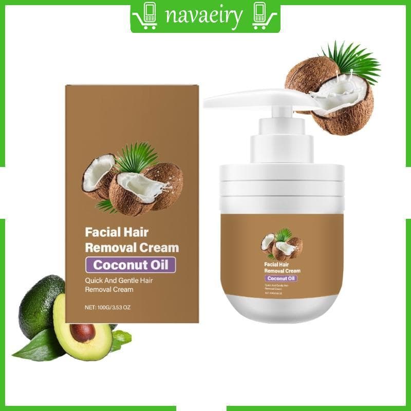 Creme Remoção Pêlos Faciais Coco nava Para Pele Sensível, Queixo Superior E Seguro Usar