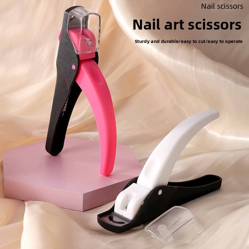 Nova tesoura plana à prova de respingos DIY Manicure tesoura de unhas de aço inoxidável estendida fototerapia unhas fran
