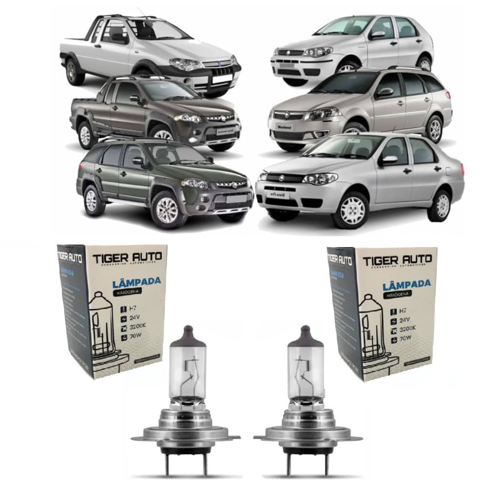 Lâmpada Halógena H7 Farol Original Palio Strada Siena G2 G3 G4 12v 55w Foco Duplo