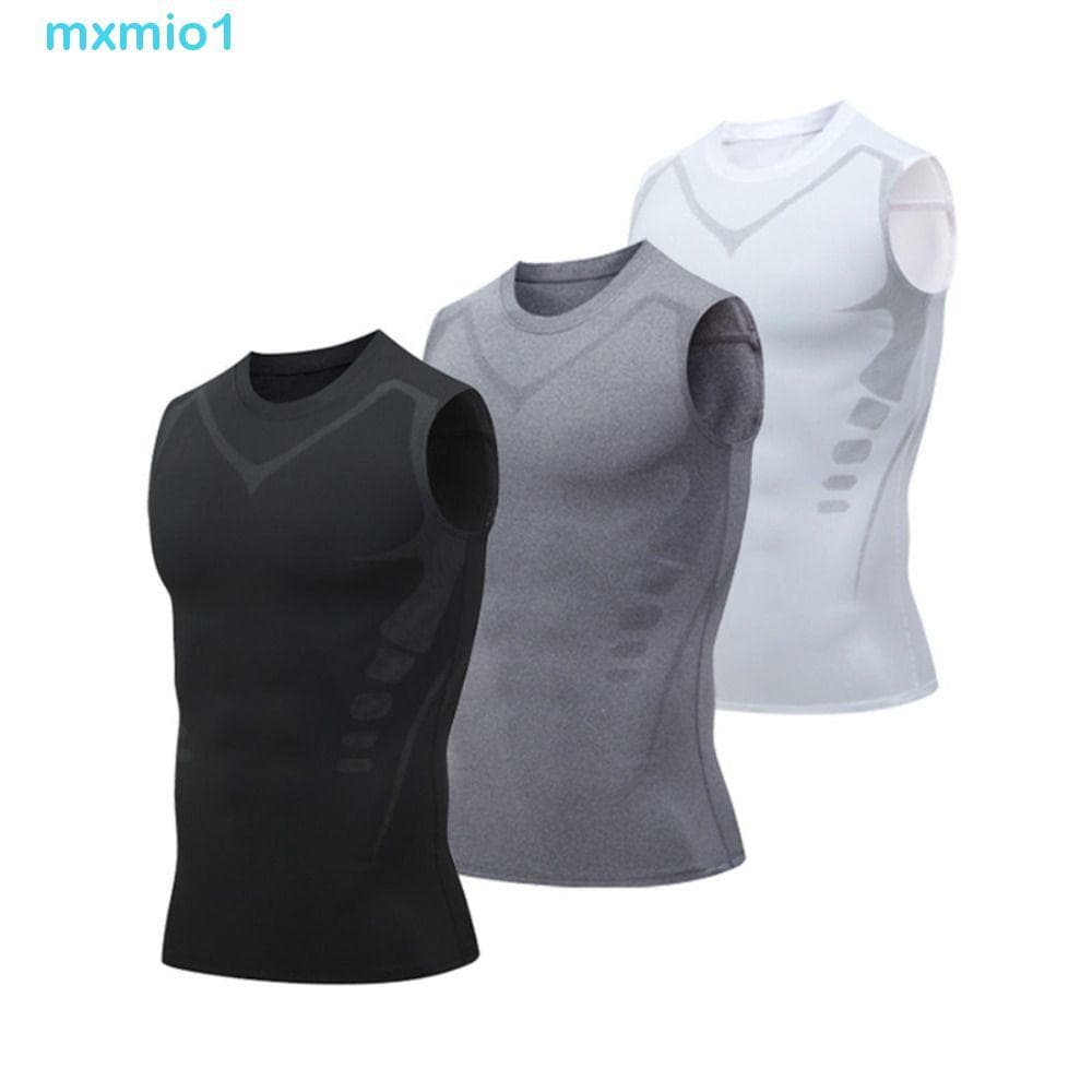 MXMIO1 Colete Modelador Iônico , Manga Superior De Compressão Para Controle De Barriga , Masculino De Emagrecimento De S