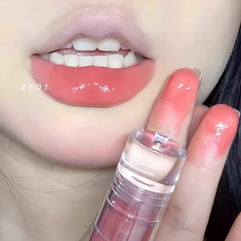 Diário rosto liso Bobo lábio ~ espelho brilho labial brilho labial não desbotado copo antiaderente feminino cor Nude pur