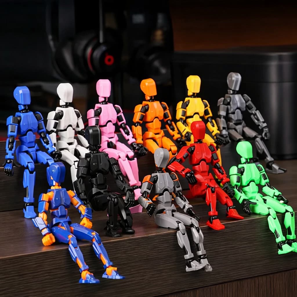 Boneco Dummy 13 Articulado com Acessórios Kit Completo Brinquedo Montar Figura de Ação Anti Stress