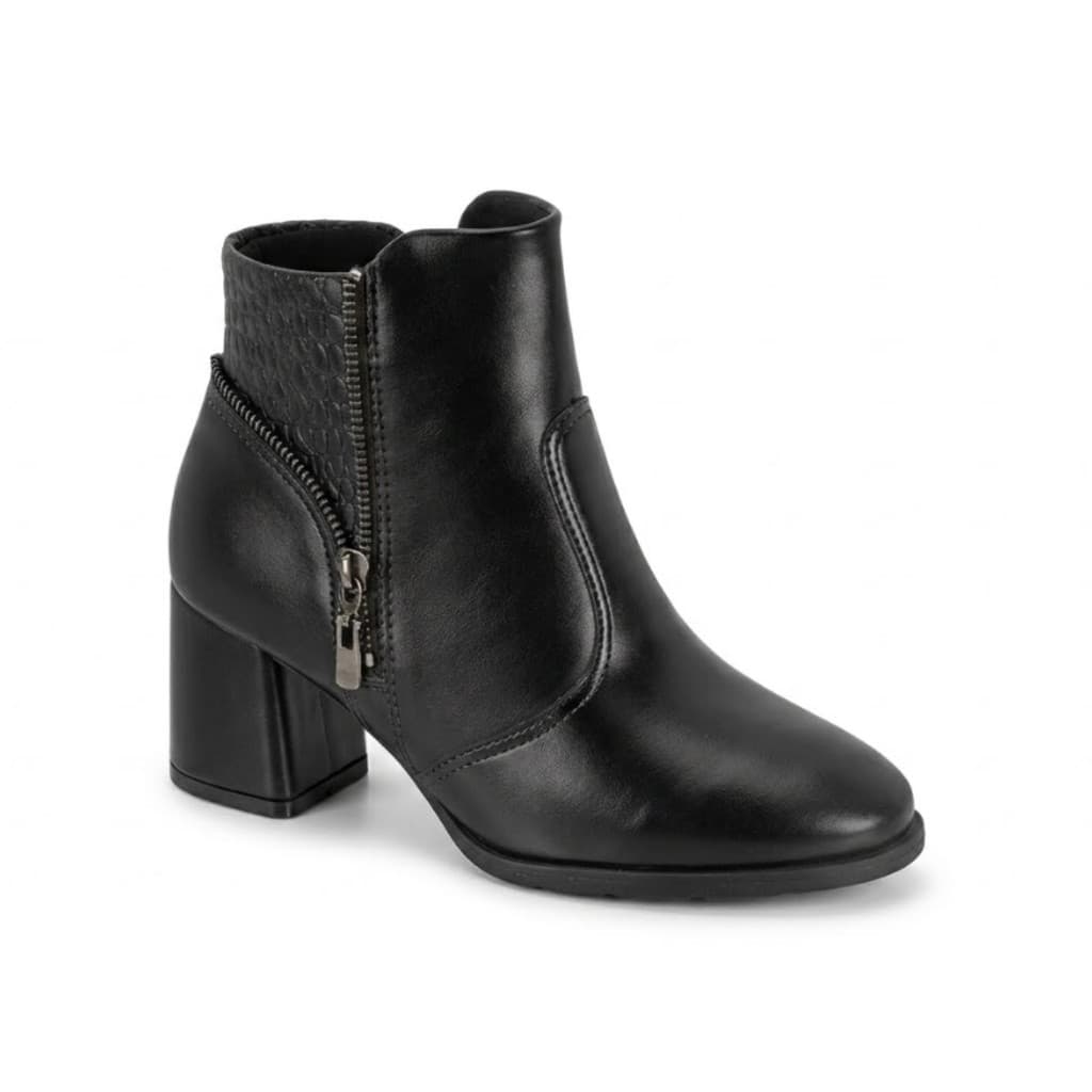 Bota Feminina Modare Cano Curto Ultraconforto Salto Bloco Baixo Zíper Confortável Original