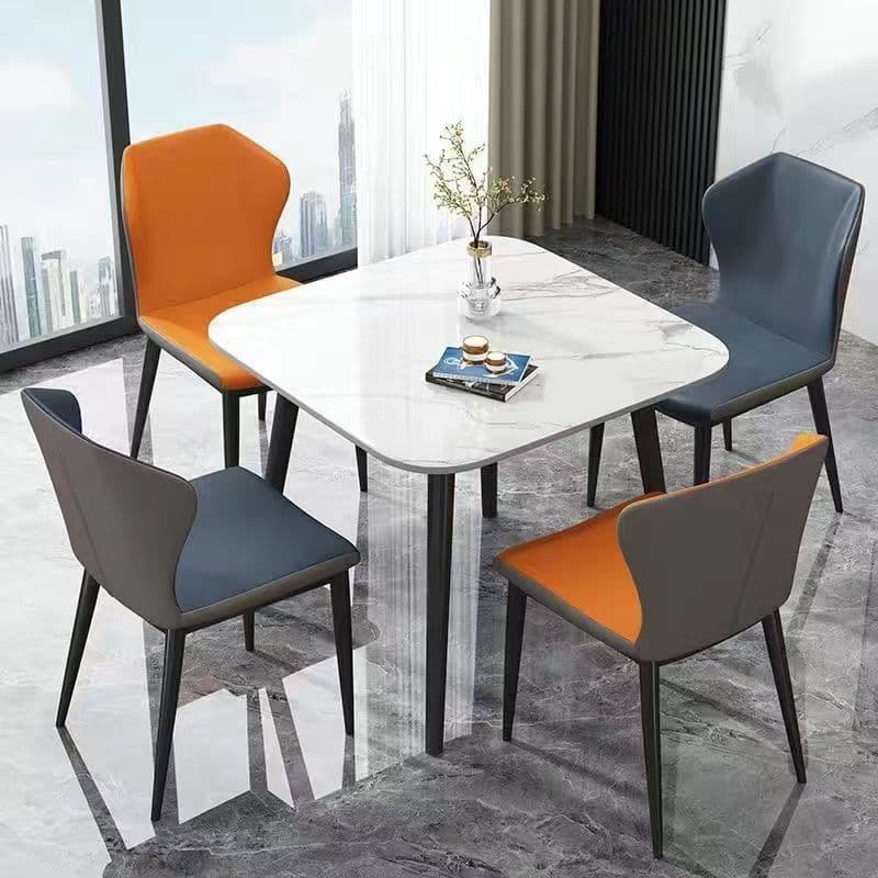 Mesa de jantar de ardósia doméstica pequena apartamento mesa quadrada cadeira combinação recepção recepção recepção de c