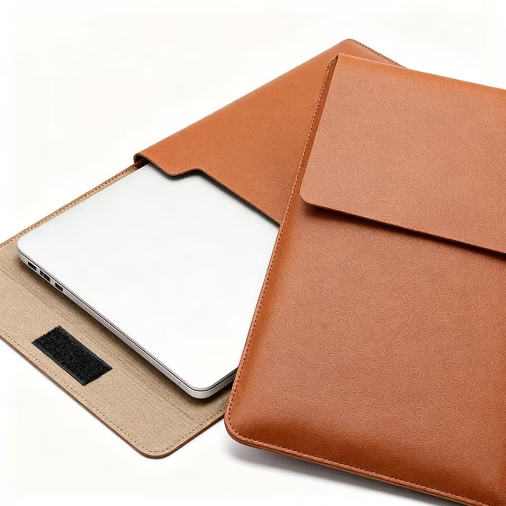 Mochila para notebook de alta qualidade, couro, 14 a 16 polegadas, com suporte e bolsa para carregador