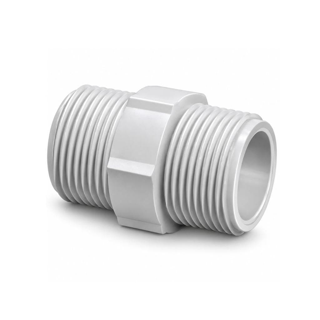 Kit 6 Nipel Niple Emenda União 1/2 X 1/2 Pvc Branco