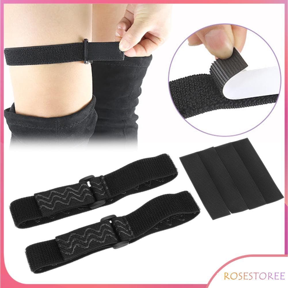 Rosestoree Alças para botas de joelho, 2 peças, cinto fixo antiderrapante feminino com 4 fitas adesivas
