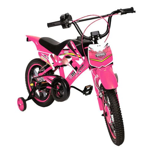 Bicicleta Aro 16 Rosa Motocross 13 Unitoys V-brakE