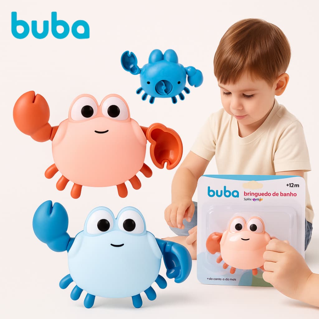 Brinquedo de Banho Caranguejo Siri Buba a Corda Infantil +12m Divertimento Aquático