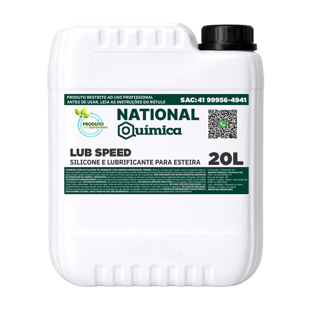 Silicone Lubrificante Líquido para Esteiras 20 L Lub Speed
