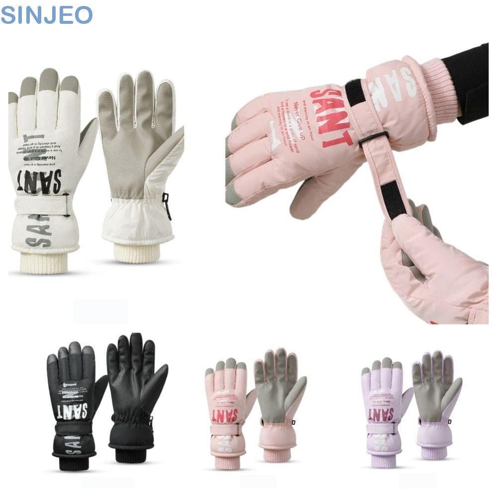 Desce Luvas De Esqui Femininas , Quentes À Prova De Vento Para Ciclismo De Inverno , Impermeáveis De Snowboard Com Tela