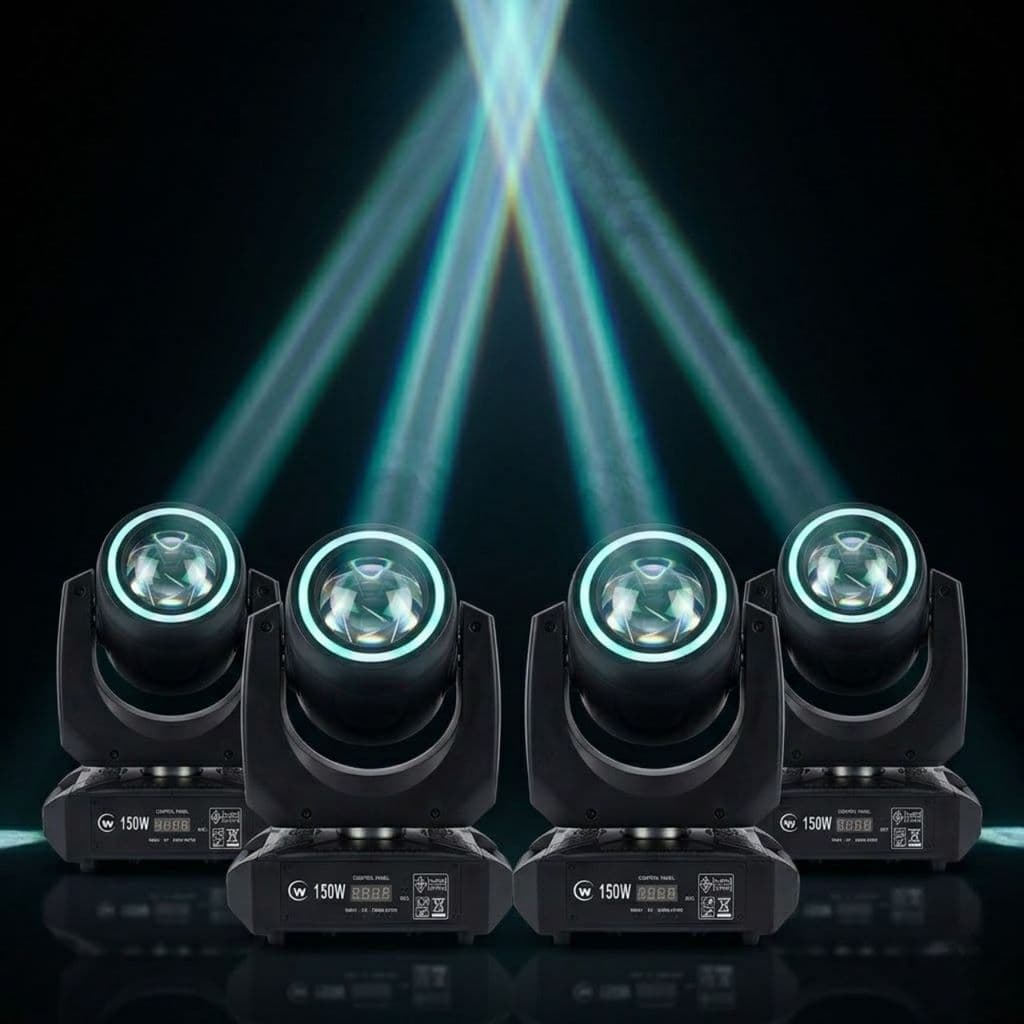 KIT 4 MOVING HEAD LED 150W PROFISSIONAL BEAM PRISMA HALO
