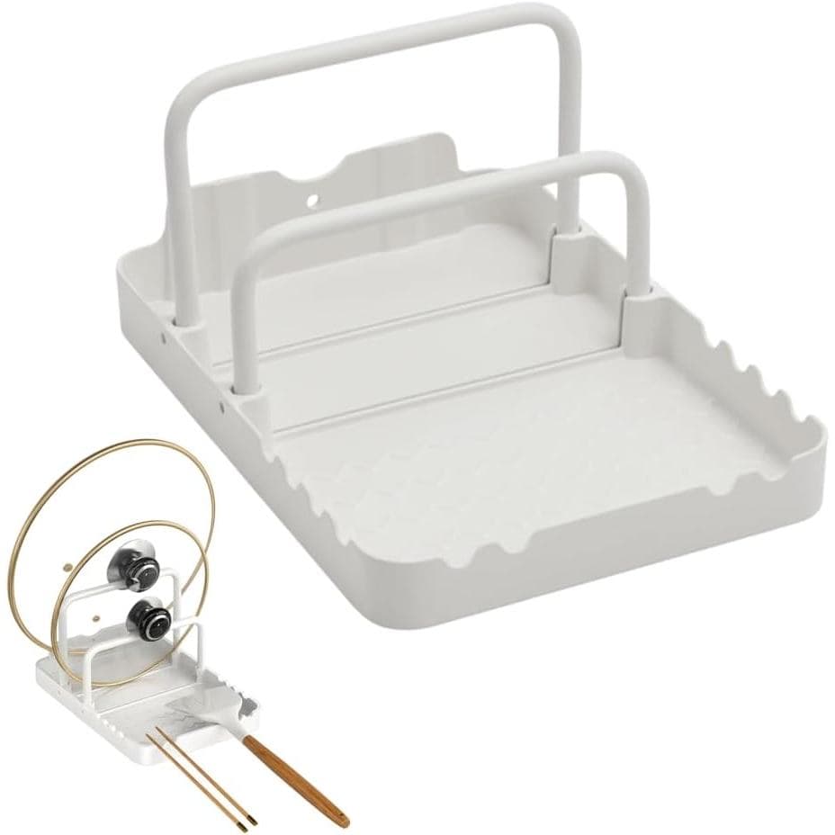 Suporte para Tampas de Panela MiOYOOW, Suporte para Tábuas de Corte com Descanso para Colher, Organizador Antiderrapante