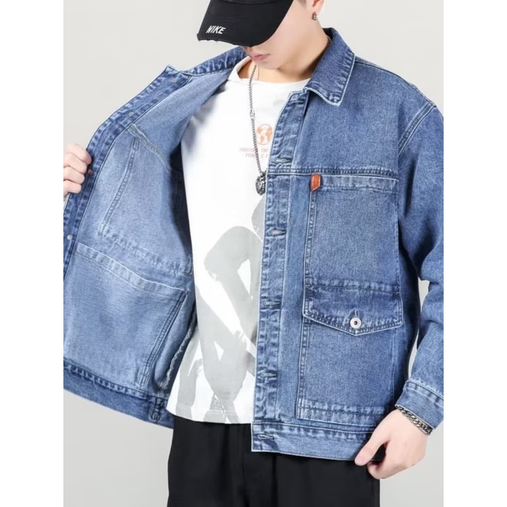 Comércio exterior contador retiro corte etiqueta jaqueta de carga masculina resistente ao desgaste Casual topo outono in