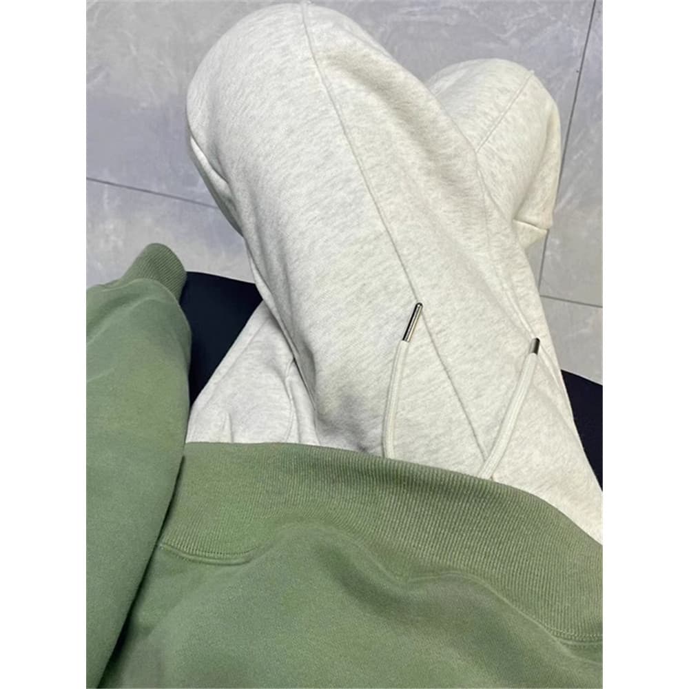 Calça de moletom cinza de lã feminina, outono inverno, reta, solta, aparência mais fina, pequena, espessada, até o torno
