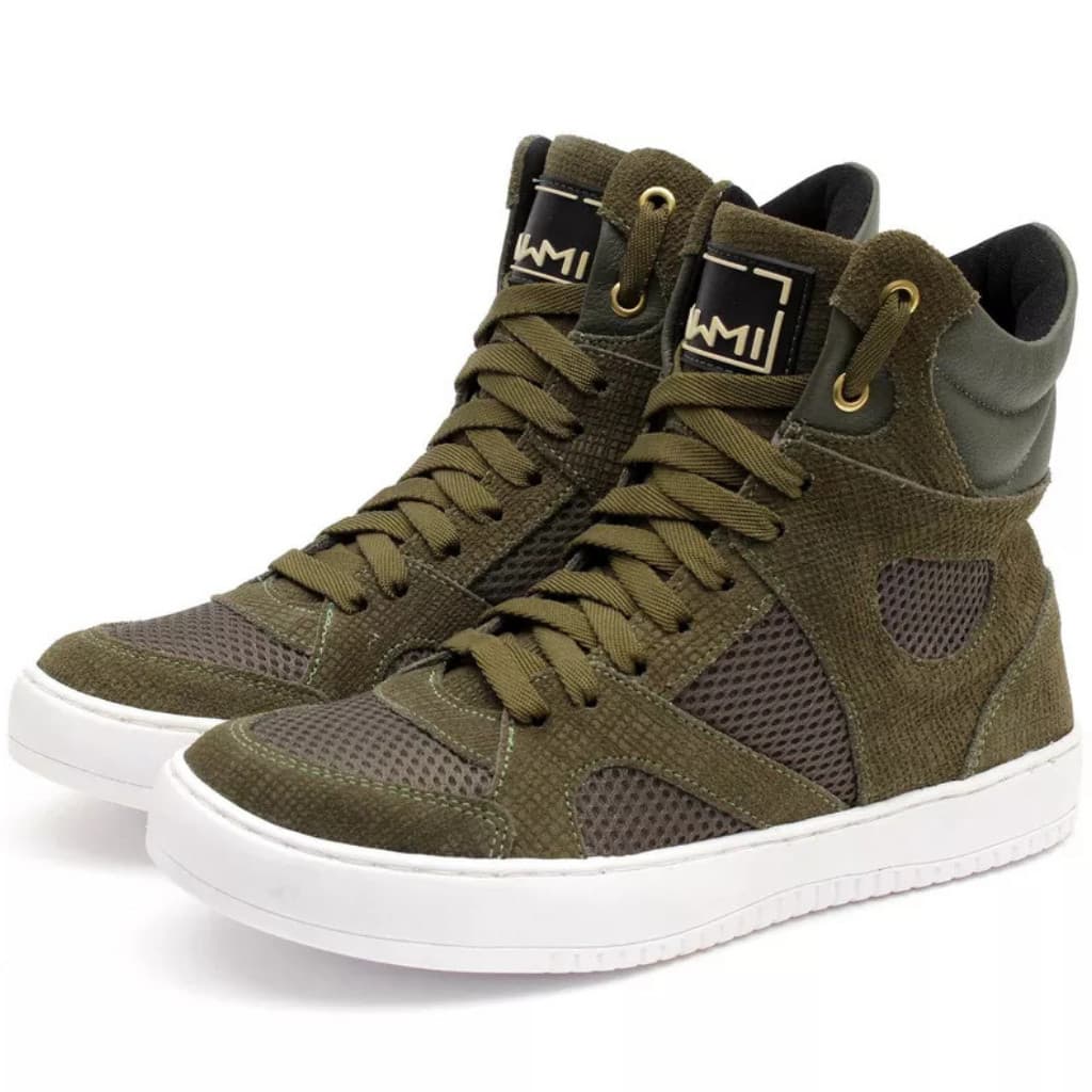 Tênis Botinha Academia Feminino Couro Cano Alto Treino Musculação Sneaker