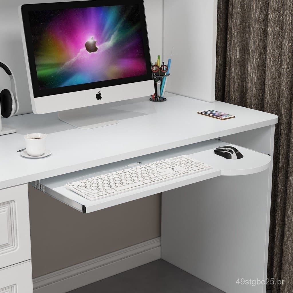 Bandeja para teclado de mesa de computador para uso em escritório e casa, acessório de mesa em formato de arco, bandeja