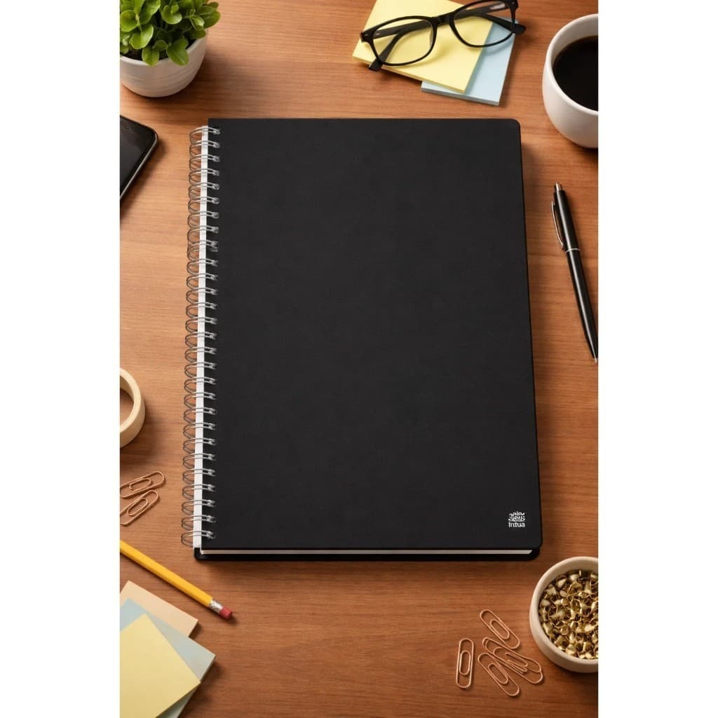 Caderno Preto 70 Folhas 1 Matéria Capa Dura Anotações Escolar Universitário Brochura Organizado