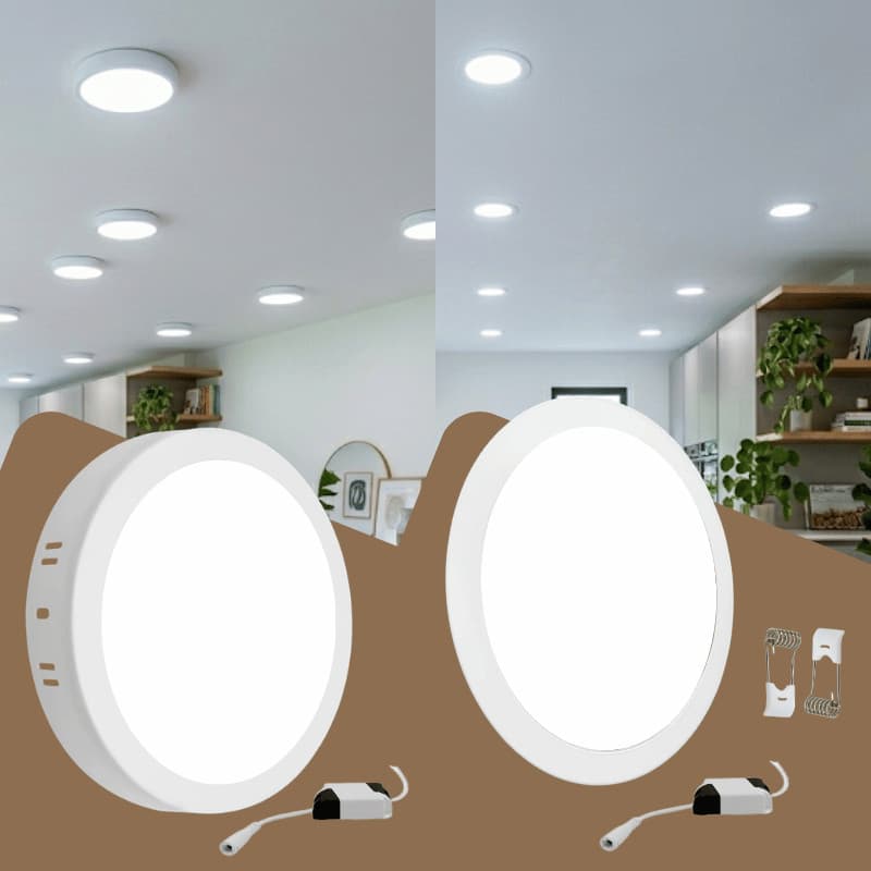 Kit 2 Painel Plafon Led 25w Embutir Redondo Branco Frio 6000k a 6500k Sobrepor Bivolt