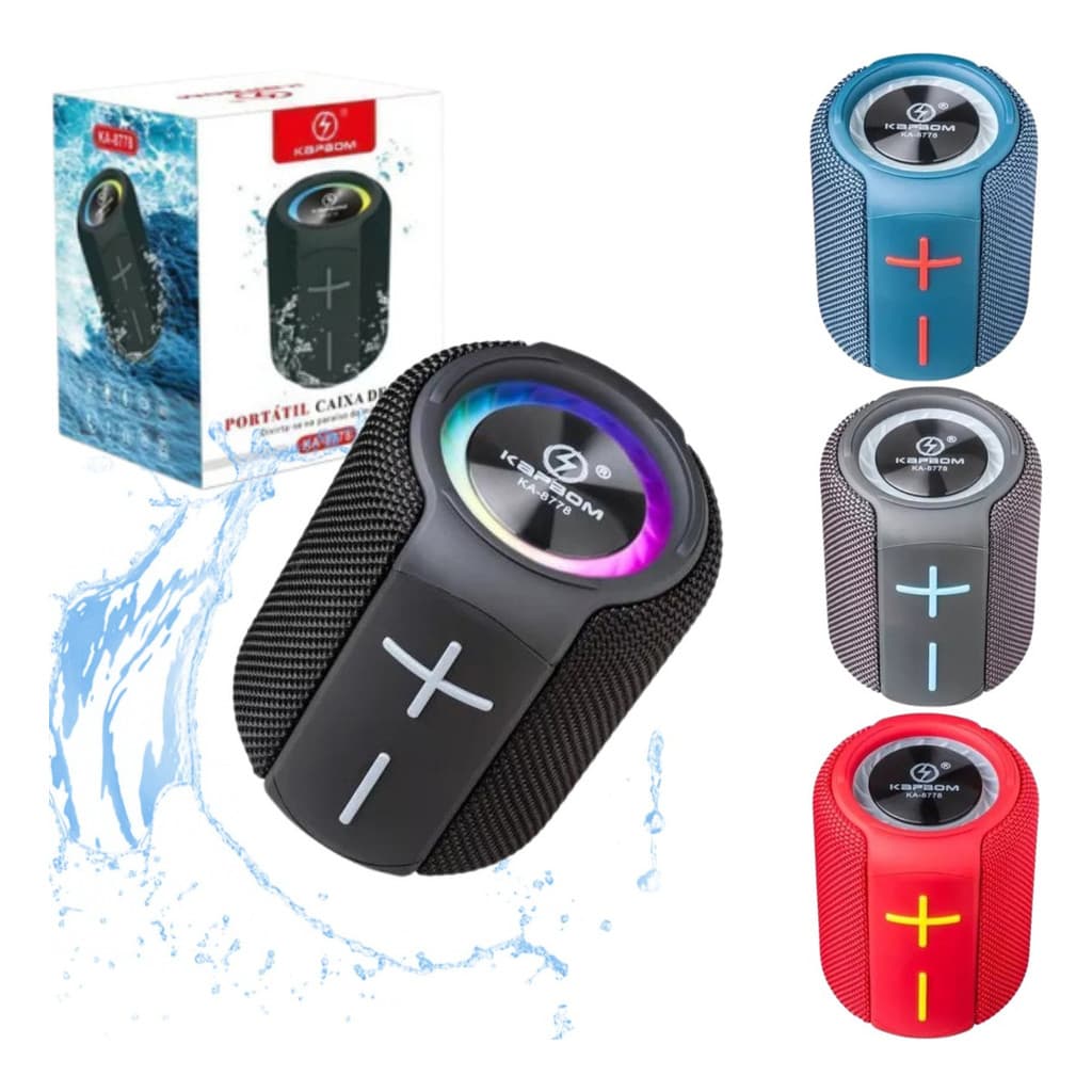 Caixa De Som Bluetooth Resistente A Água USB 5.0 Bateria De Longa Duracao Potente