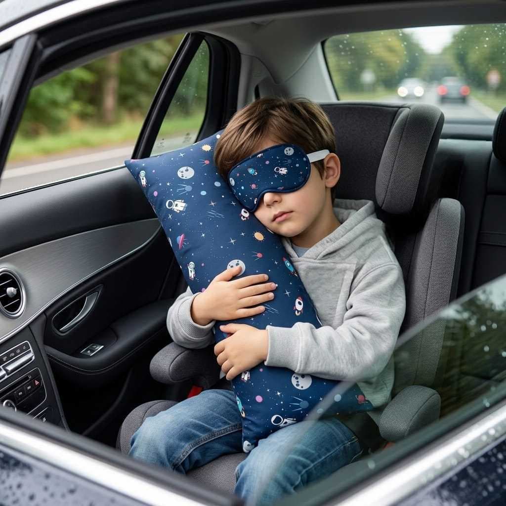 Kit Para Viagens Almofada Protetora De Cinto + Mascara De Dormir Olhos