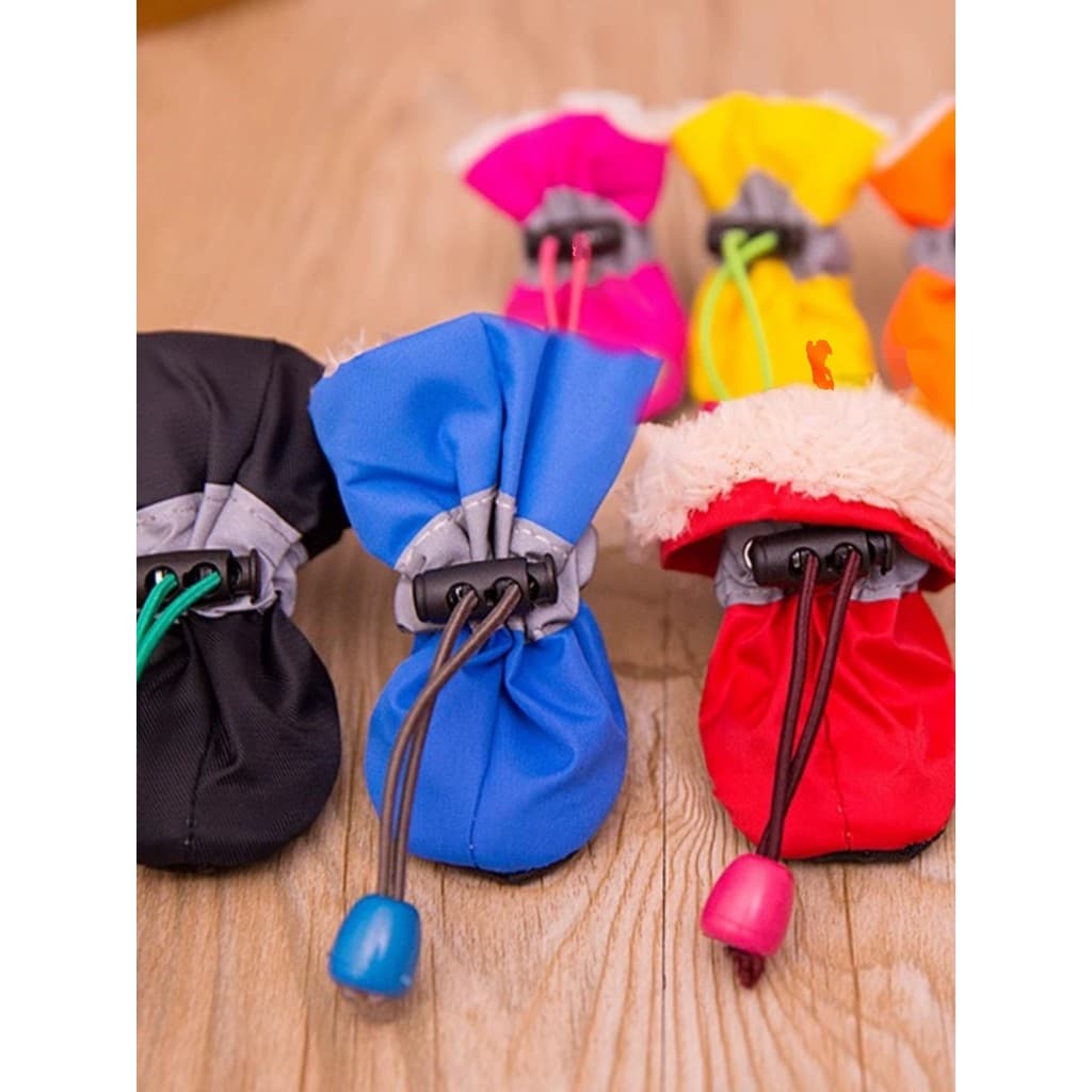 Sapatos para cães outono inverno veludo passeio anti-sujo antiderrapante pequeno cão Bichon gato botas de chuva à prova