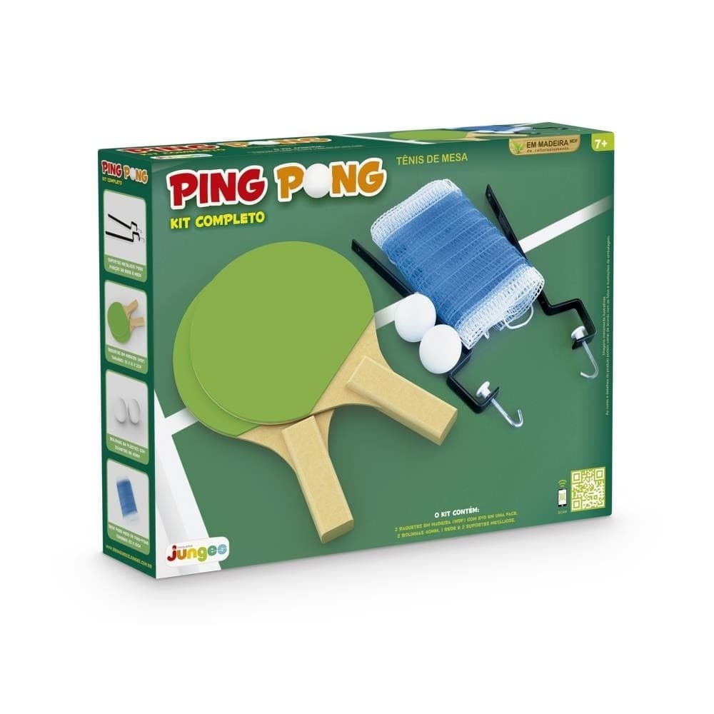 Kit Ping Pong com Rede e Raquetes