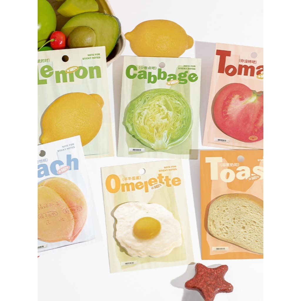 Manter a vida corpo símbolos pacote forma de fruta torrada vegetal em forma especial Post-It notas de alta aparência bon