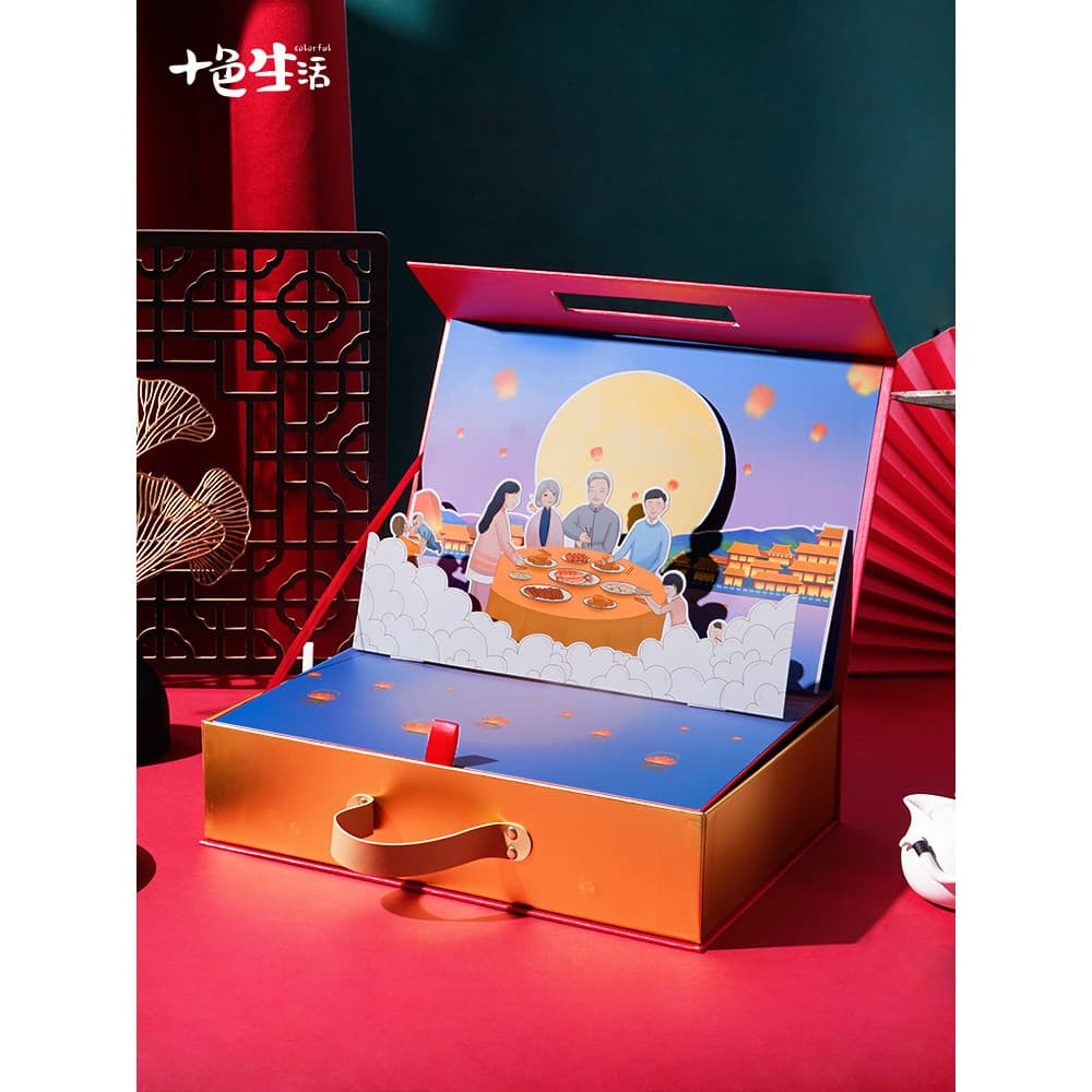 Wanjia iluminação 8 peças Mid-Autumn mooncake caixa de presente High-End embalagem caixa vazia estilo chinês criativo po