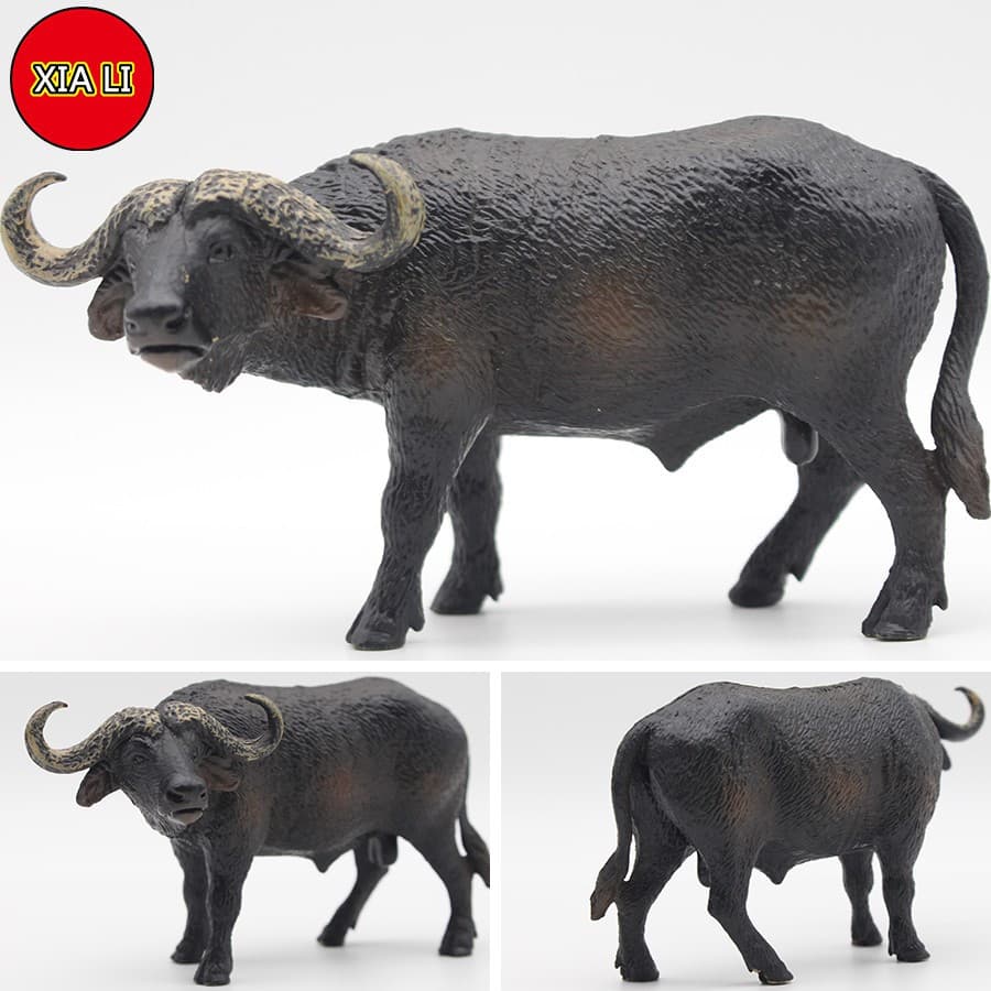 【Spot】Farm Animals Simulation Buffalo Model Action Figure Figurines PVC Miniature Educational Cute Toy For Kid