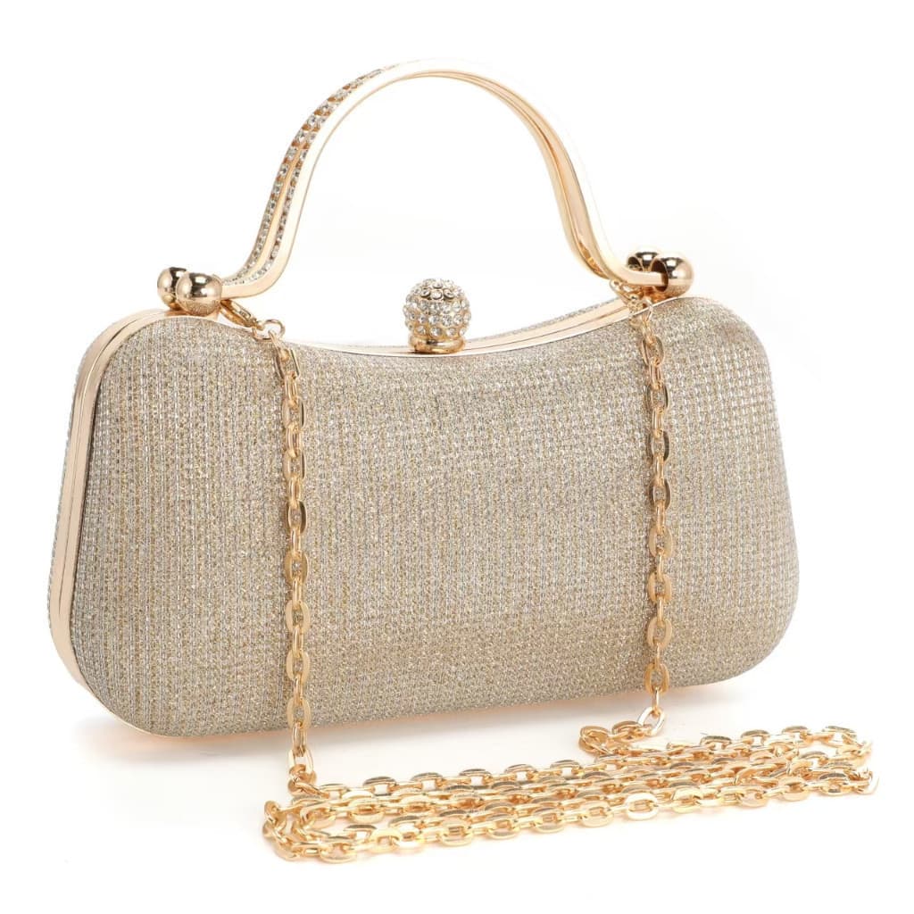 Bolsa Feminina De Banquete Clássica Com Decoração De Strass E Fecho De Mão Para Festa