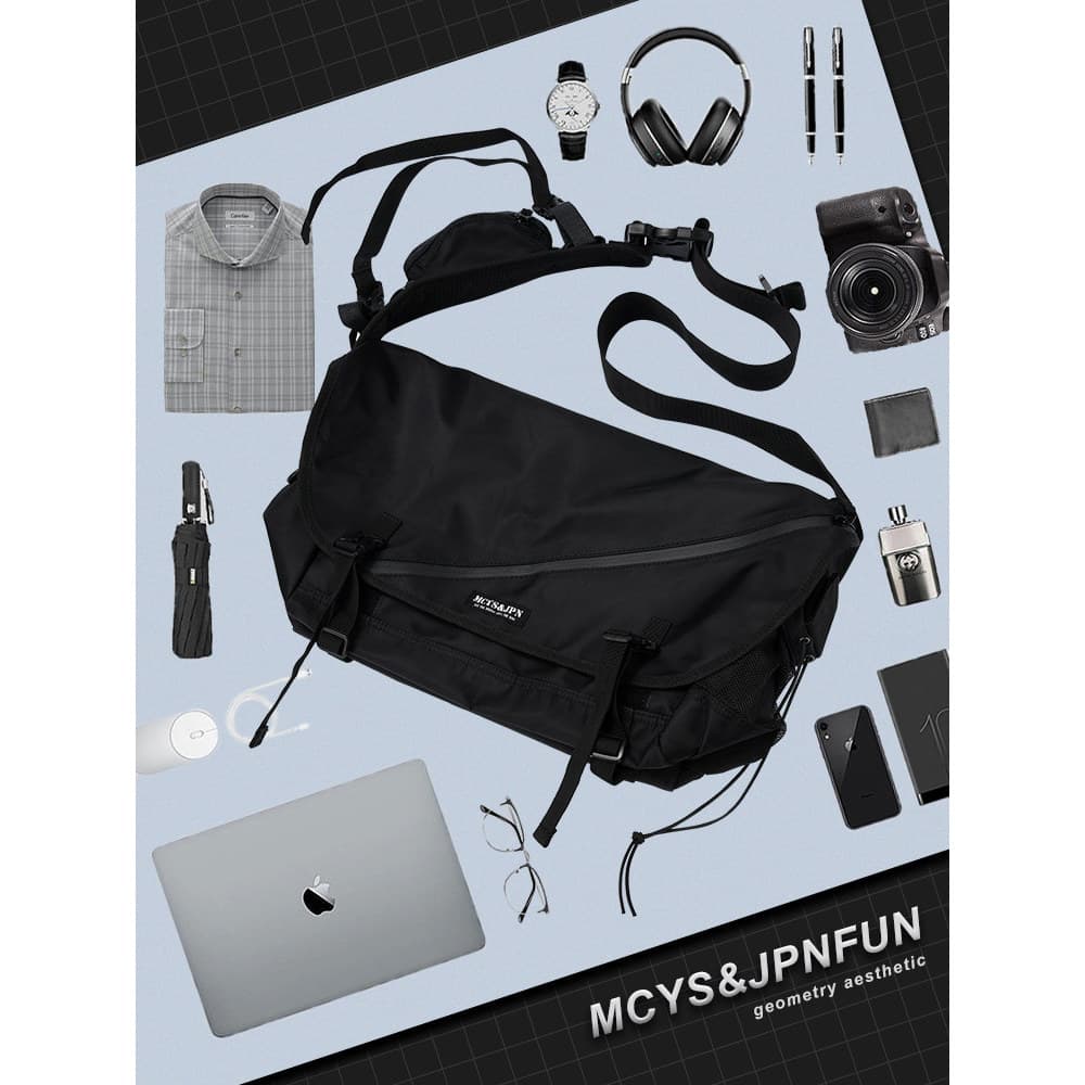 Liu Yaowen Bolsa mensageiro do mesmo estilo Bolsa escolar masculina de grande capacidade Estilo funcional Mochila mascul
