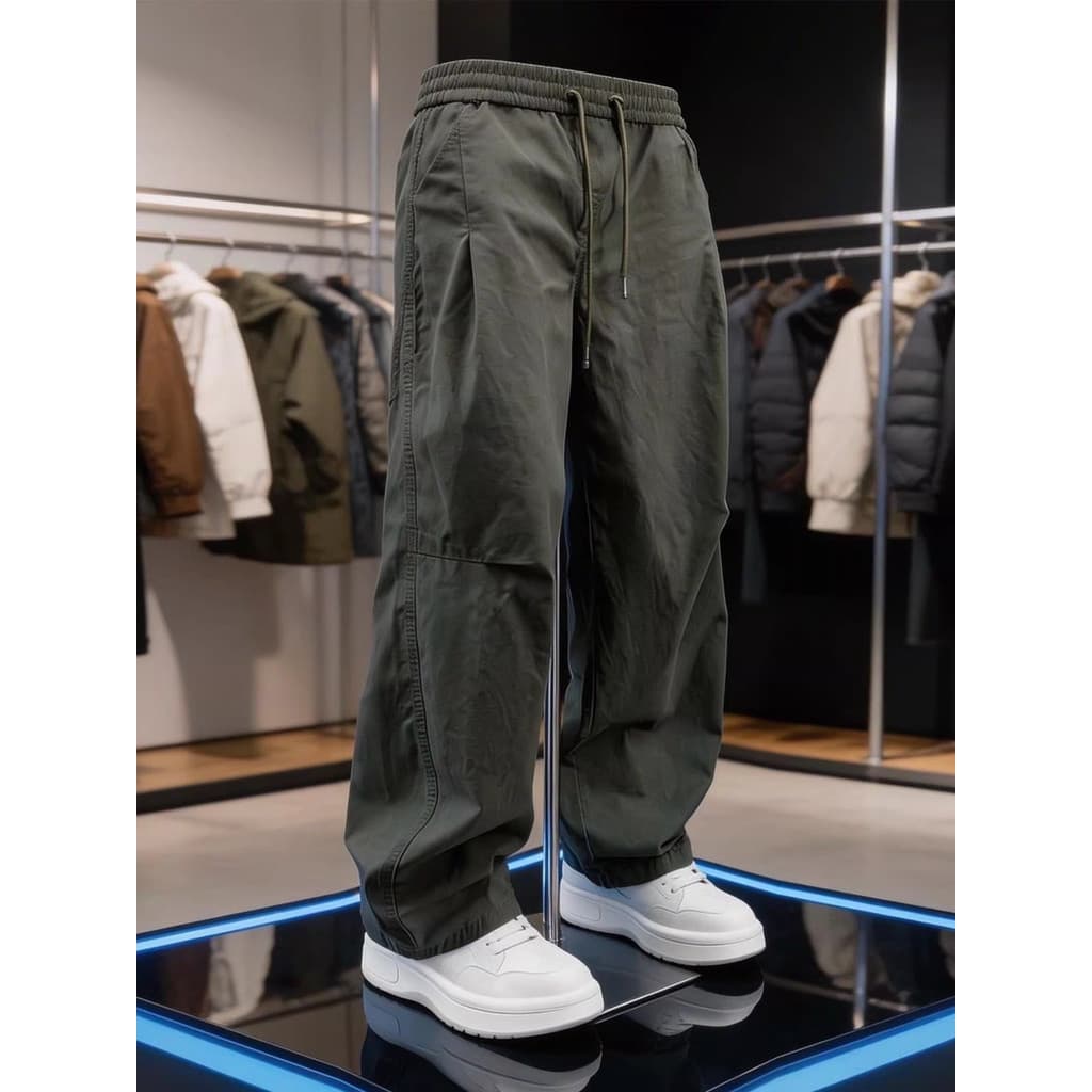 Verão americano Retro plissado Machete macacão masculino 2026 novo estilo High-End paraquedista calças retas de perna la