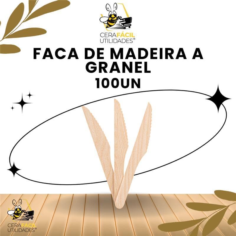 100un - Faca de madeira A Granel