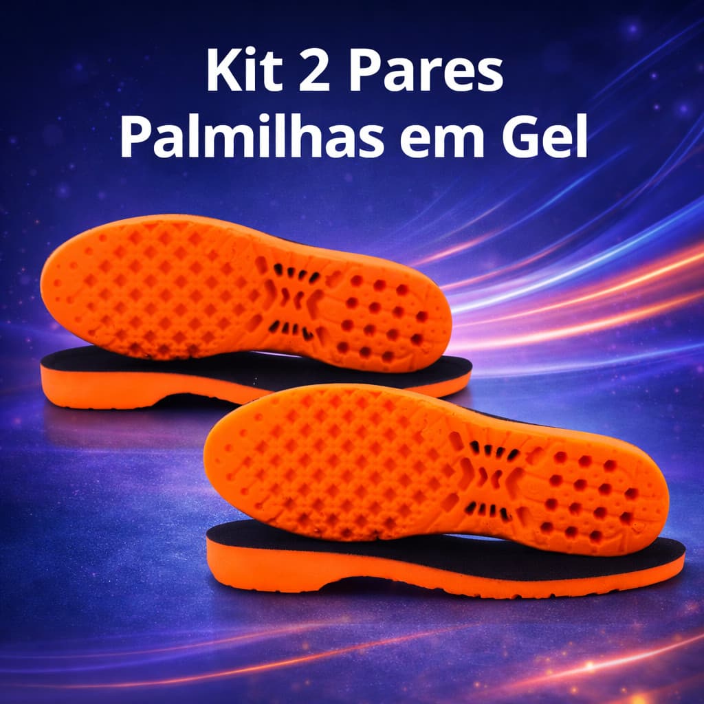 Kit 2 Pares Palmilha Ortopédica Anatômica Soft Gel Confortável  Macia Reduz Dores nas Pernas Esporão