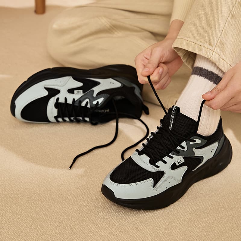 361 graus sapatos femininos primavera novo estilo malha respirável sapatos esportivos femininos sola macia aumentando sa