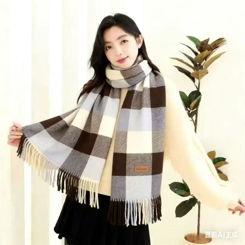 Cachecol Xadrez Feminino Lenço Pashimina Echarpe Masculino Unissex Para Frio Inverno 90I