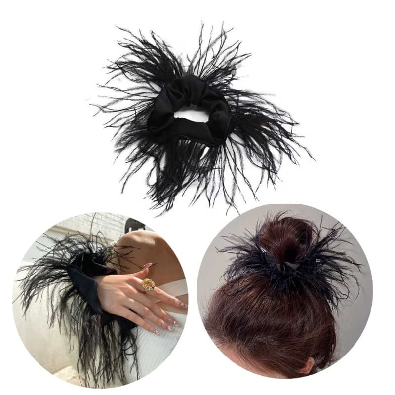 YOIOI Laços De Cabelo De Penas De Avestruz , Elástico Para Meninas