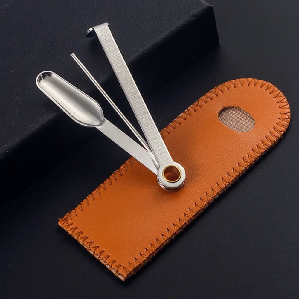 Raspador De Barra De Pressão De Tira Três Em Um , Acessórios Multifuncionais De Limpeza De Metal Com Capa De Couro
