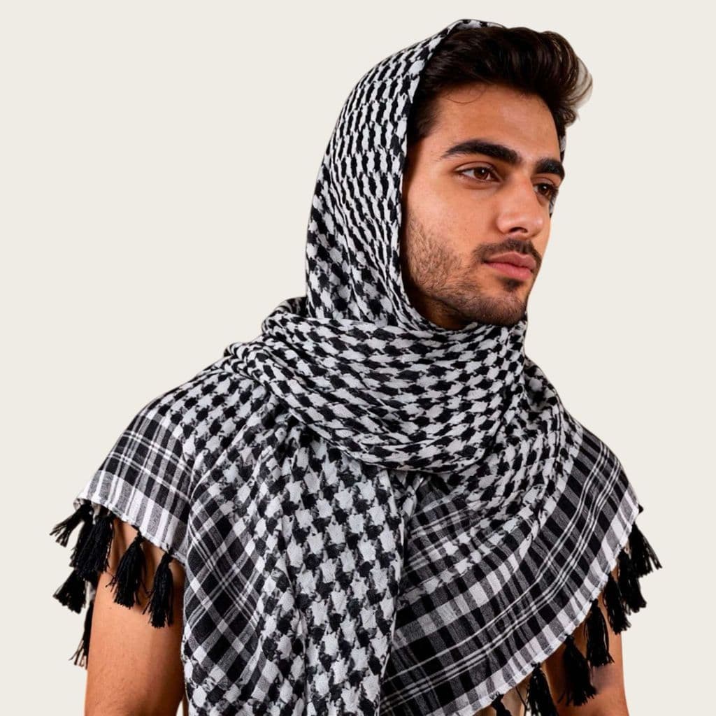 Lenço Houndstooth Lenço Quadrado Estilo Étnico Pulôver Xale Cachecol